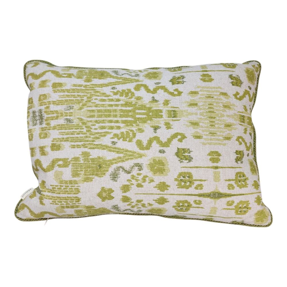 Arhaus P. Kaufmann Green Floral Throw Pillow 12x17 Rectangular Cotton w Insert - Picture 2 of 10